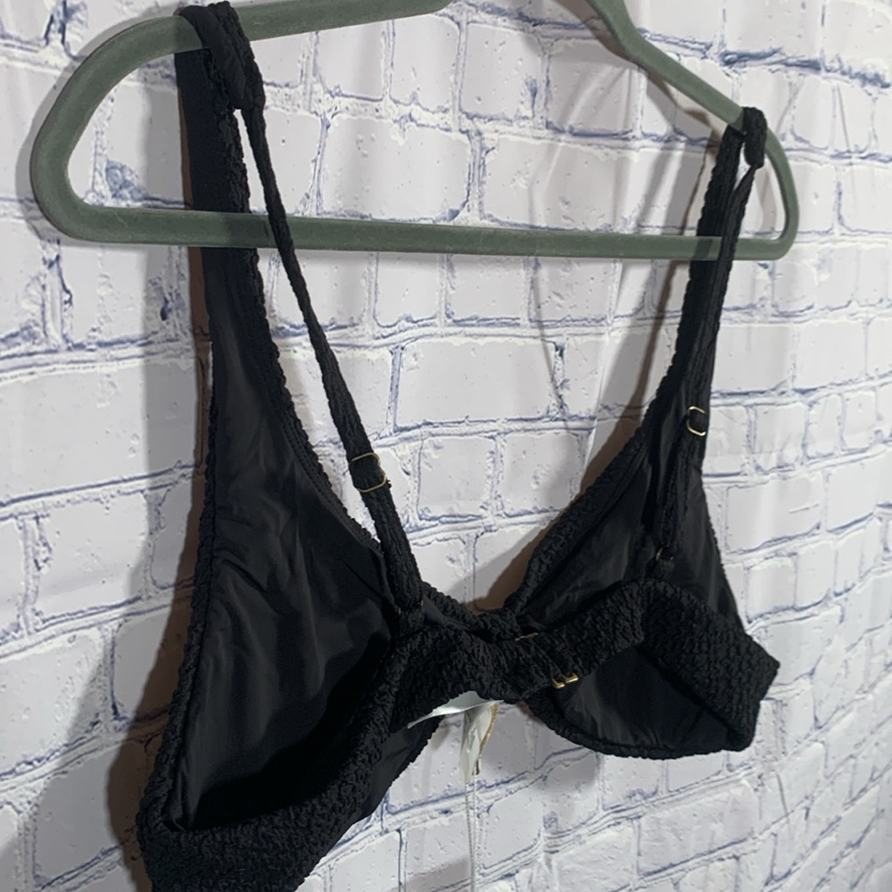 Andie Swim Womens Amor Bikini Top Textured Black Beach Vacation Cruise Sz XL NWT - Picture 8 of 9